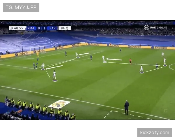 在高位逼抢下本泽马与吉鲁射门区域分散趋势